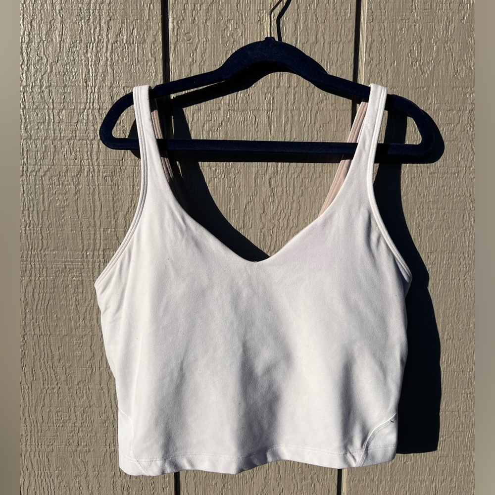 Lulu lemon white alight tank top size 8